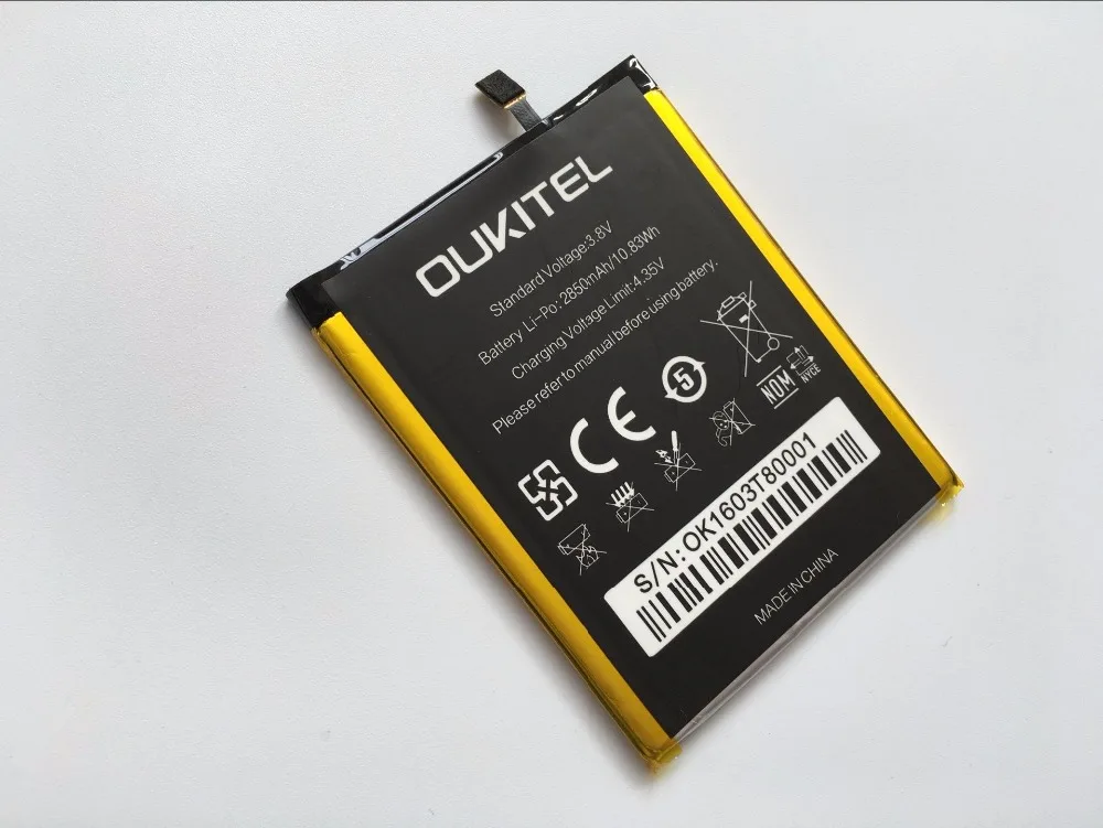 Oukitel U8 оригинальный аккумулятор большой емкости 2850 мАч запасная батарея для