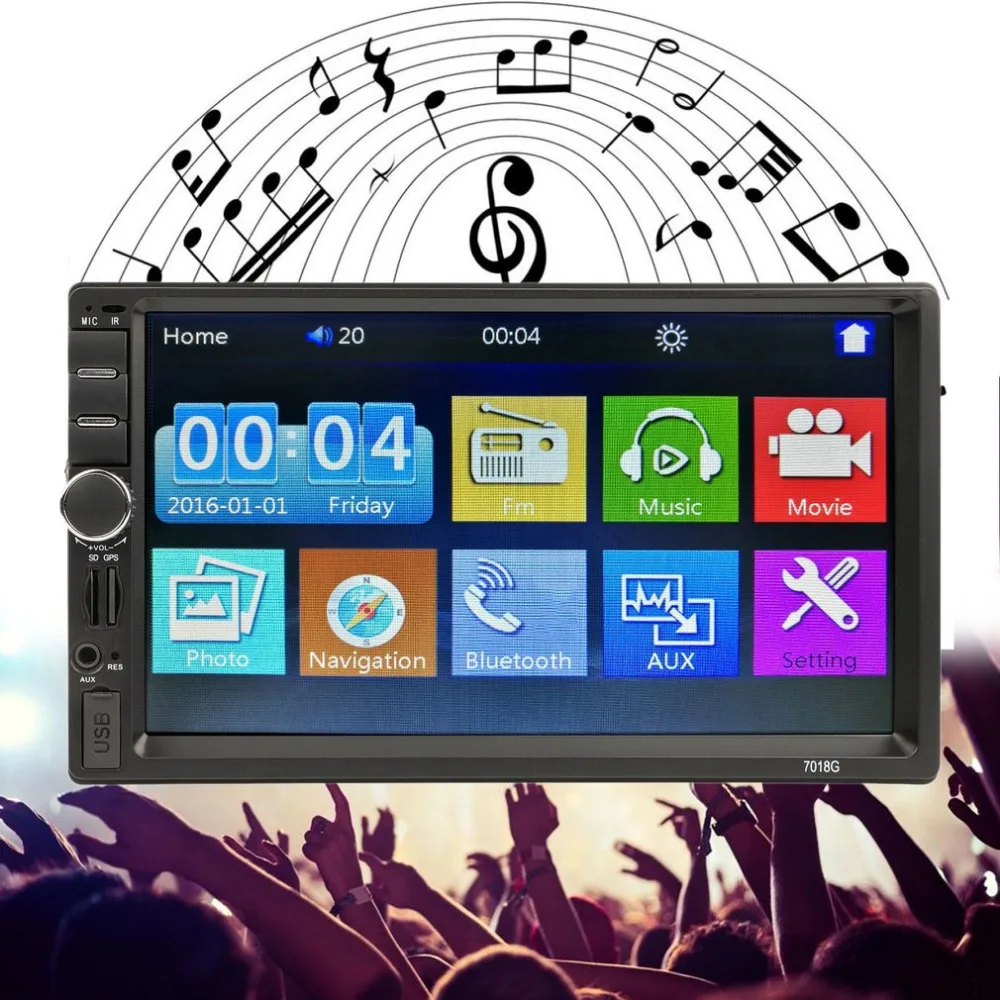 

with camera Din Car FM Radio Multimedia Player GPS Navigation 7" HD Touch Screen Bluetooth MP5 Audio Stereo Player Support AUX
