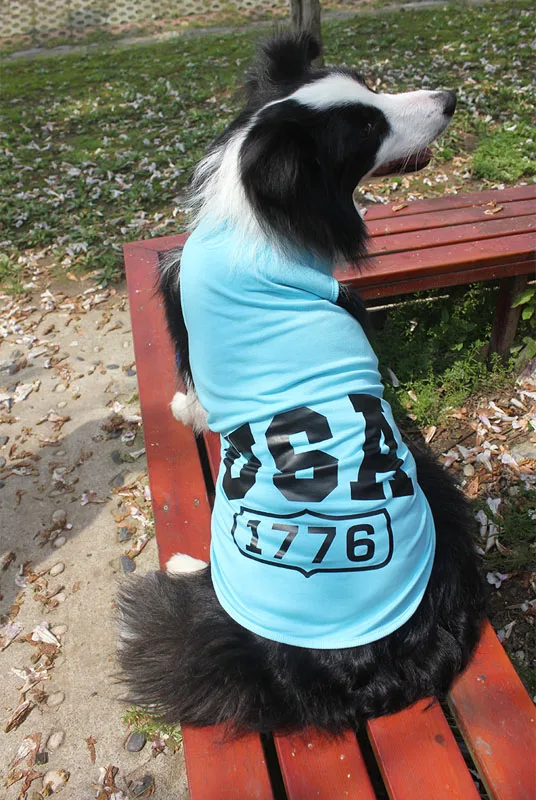 LA02 новый летний жилет для больших собак Футболка Одежда классная собачья жилетка с рисунком США Одежда для больших собак