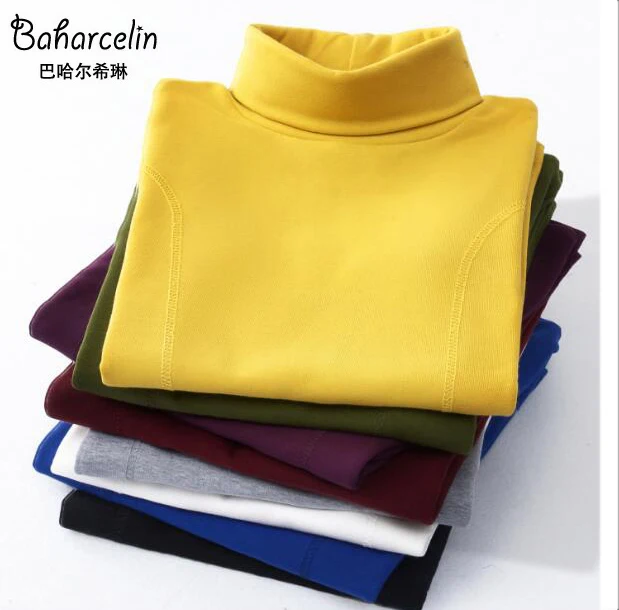 

Baharcelin Big Size 3XL 4XL Women winter Cotton Turtleneck Blouse Shirt Long Sleeve Blusas Basic Tops Casual Clothing