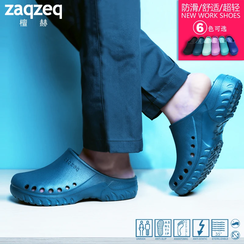 

New Men's Chef Kitchen Working Slippers Garden Shoes Summer Breathable Beach Flat With Shoes Mules Clogs Men EVA Women