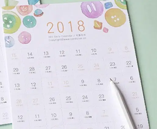 Может порвать календарь План наклейки календарь многоцелевой календарь индекс страница офисные принадлежности - Цвет: see chart
