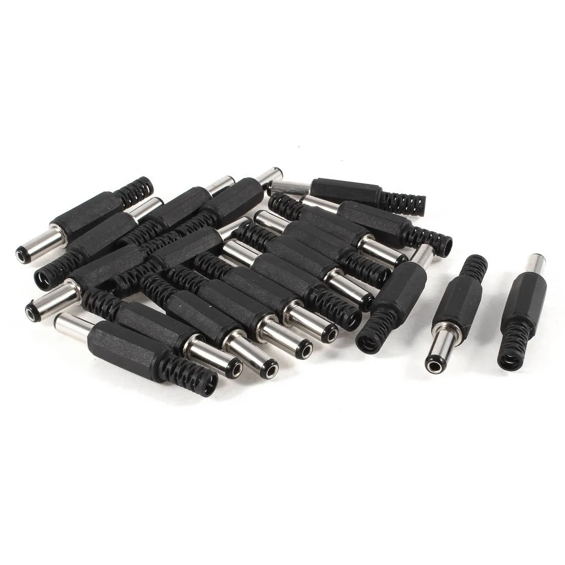 

Promotion! 20 Pcs Black 2.5mm x 5.5mm DC Power Male Plug Jack Adapter