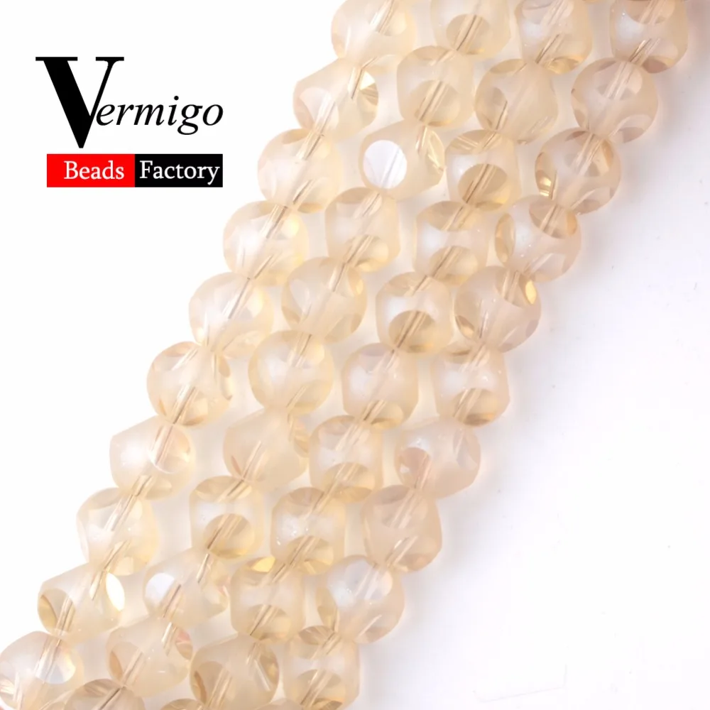 

8mm Faceted Champagne Silver Czech Glass Beads For Needlework Jewelry Making 20pcs/lot Austria Crystal Spacer Beads Diy Bracelet