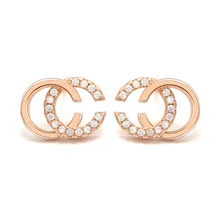 Модные ювелирные аксессуары оптом, буквы серьги, женские серьги, циркон серьги гвоздики, LYG605002