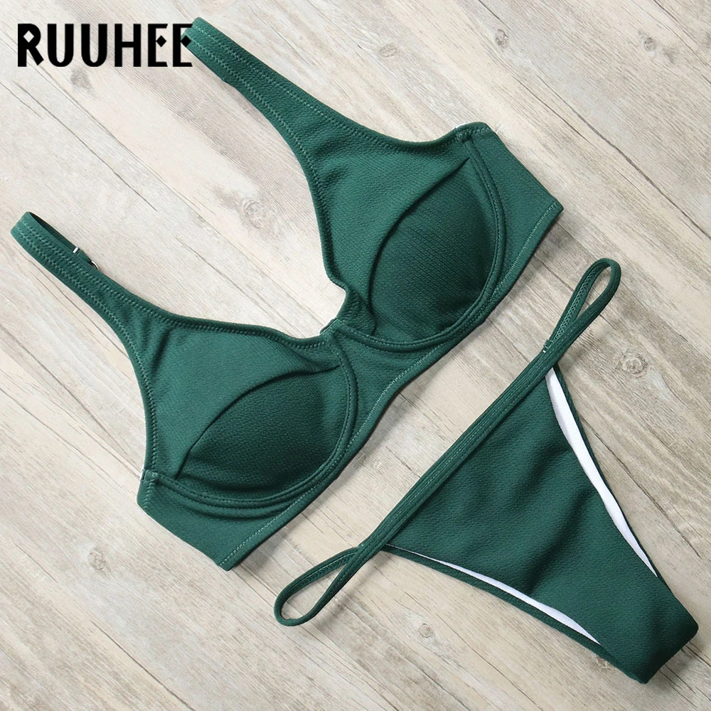 

RUUHEE 2018 Bikinis Swimwear Women Swimsuit Underwire Bathing Suit Sexy Brazilian Bikini Set Female Beachwear Push Up Swim Suit