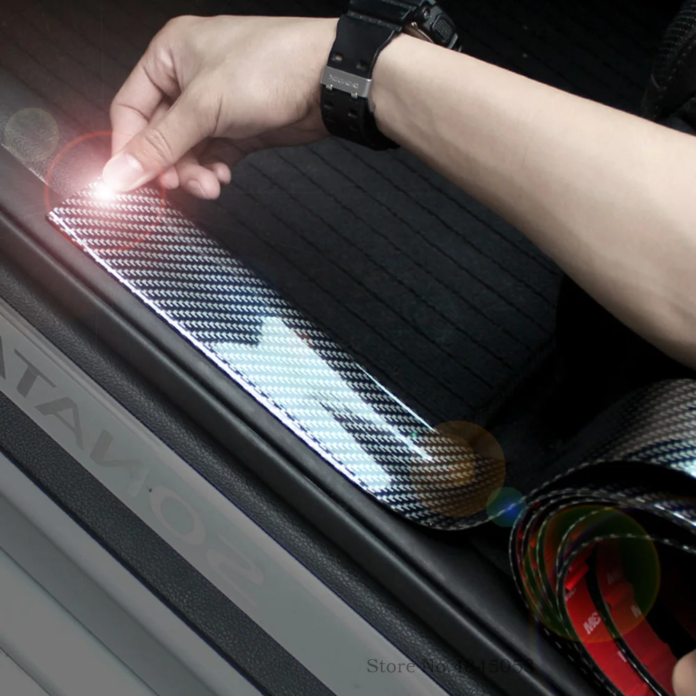 

Car 3D Carbon Fiber Scuff Plate Door Sill Panel Protector For Audi BMW Toyota Honda KIA Mazda Ford Suitable For All Car Models