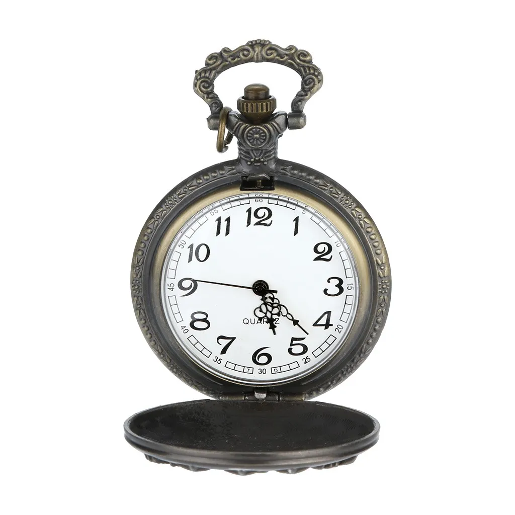 По требованию заказчика стимпанк Винтаж reloj relogio Часы Montre reloj de кварцевые карманные часы с римскими цифрами