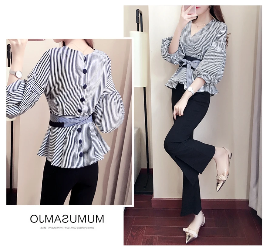 إلهة 2 قطعة مجموعة النساء فرقة فام دوكس قطع Conjunto Feminino عاما الإناث زي اثنين قطعة مجموعة بلوزات وسراويل