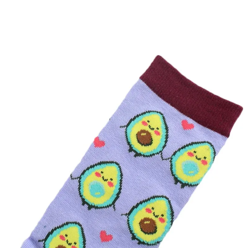 [EIOISAPRA]Funny Socks Women Men Creative Art Harajuku Fashion Combed Cotton Cartoon Avocado Dog Sachs Girl Unisex Cute Socks