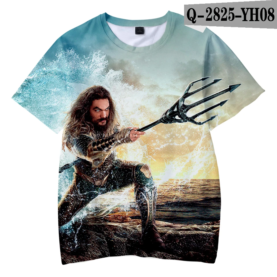 Cosplay 2018 Movie Aquaman T-Shirts New Superhero Arthur Curry 3D Men/'s T-Shirt