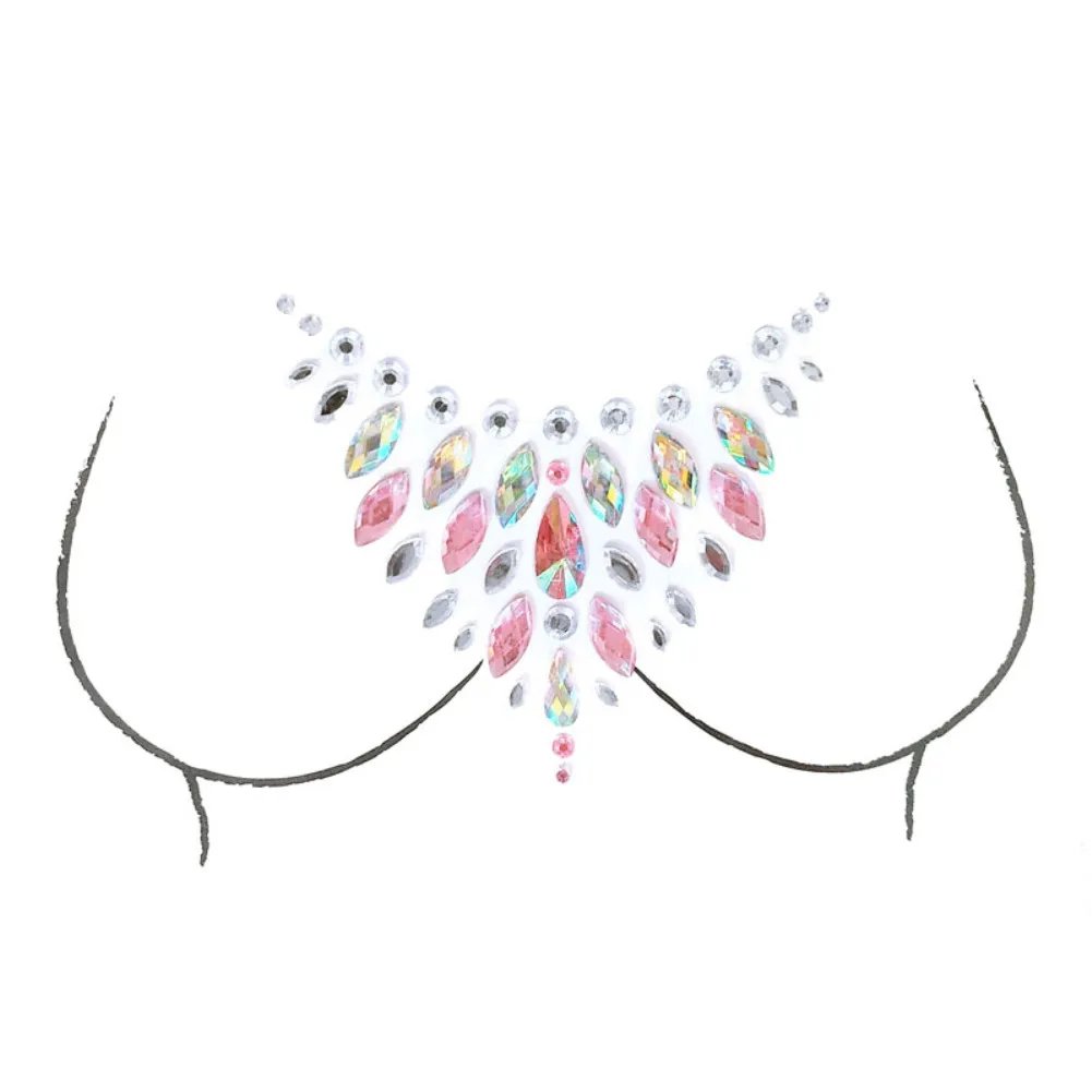 Женские вечерние акриловые украшения на грудь с кристаллами, алмазная татуировка, сверлильная паста, полимерная палочка для лица, тела, макияж, стразы, наклейка - Цвет: 05