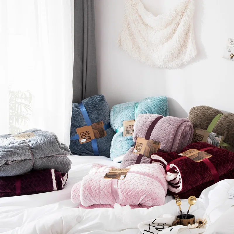 Супер мягкое Коралловое флисовое шерстяное одеяло однотонное двустороннее одеяло из искусственного меха норки для детей и взрослых зимнее теплое одеяло s на кровать