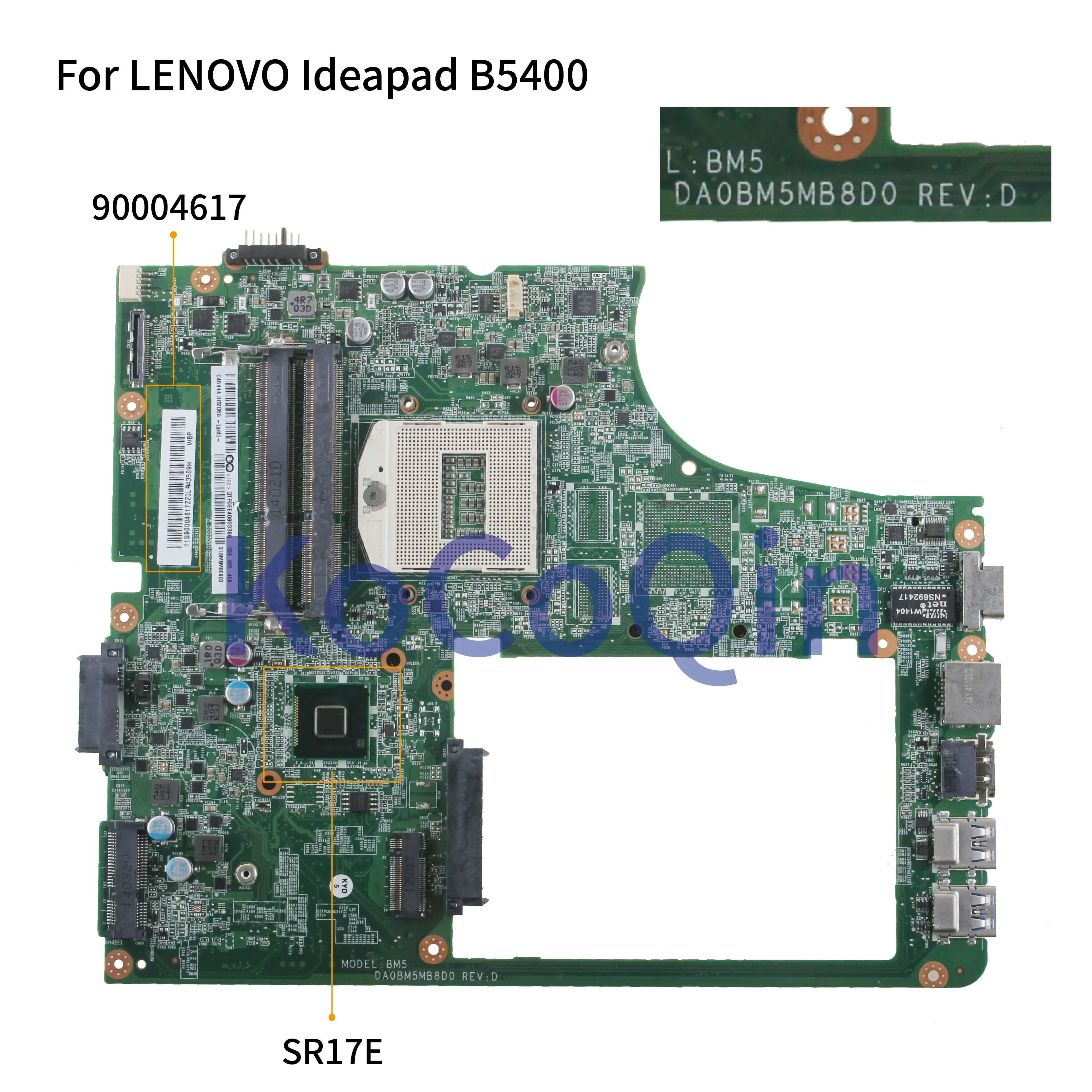 Материнская плата KoCoQin для ноутбука LENOVO Ideapad B5400 M5400 DA0BM5MB8D0 90004617