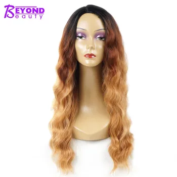 

Beyond Beauty Long Brown Ombre Synthetic Wigs For Women Wavy Hair Daily Use Heat Resistant Cosplay Wig Natural Black Root