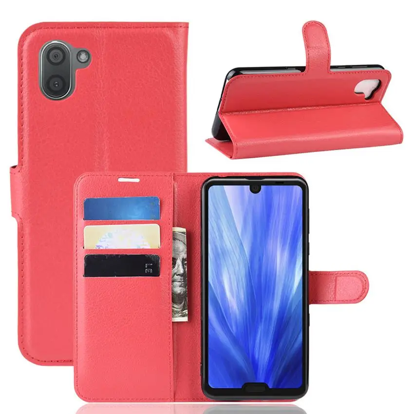 

For Cover Sharp Aquos R3 Case Leather Wallet Flip Cover For Sharp R3 Silicone Phone Bag Case For Sharp Aquos R3 Protective Film