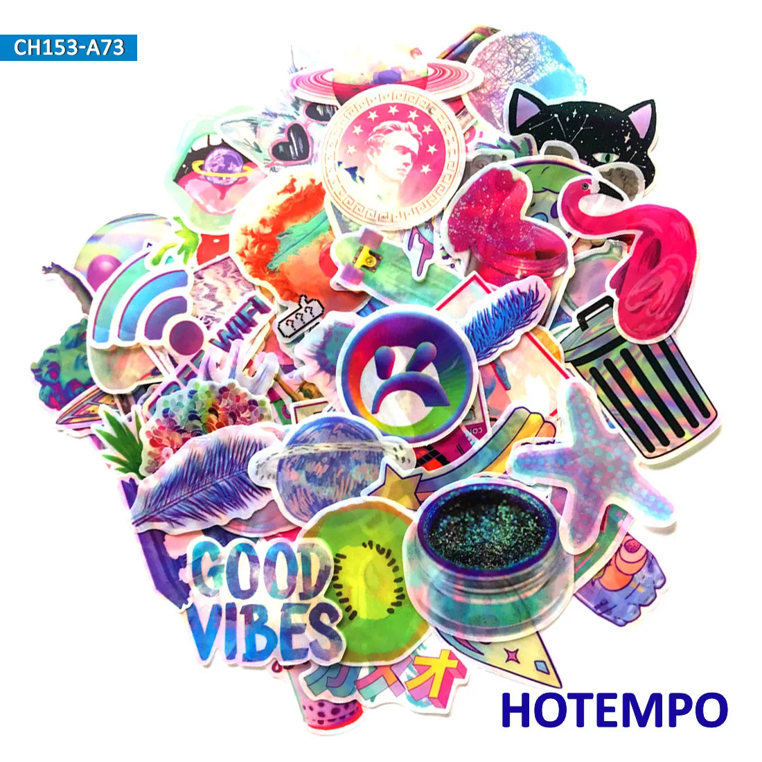 70 قطعة المبهر الخيال الملونة نمط ملصقات ل للهاتف المحمول والحاسوب المحمول الأمتعة حقيبة حقيبة الجيتار سكيت الدراجة سيارة ملصقات