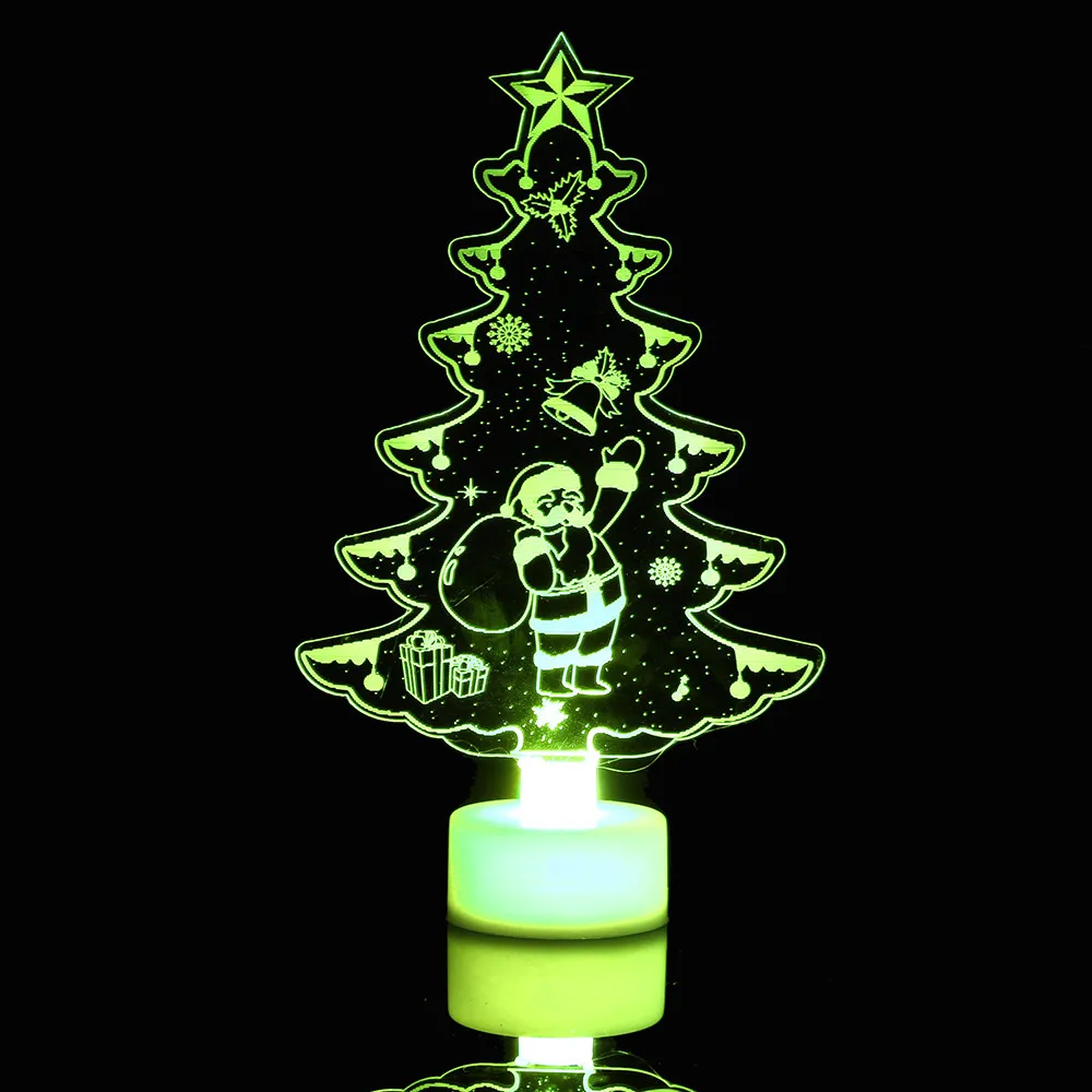 Новая креативная Рождественская елка 1 шт Снеговик многоцветный светодиодный светильник Прозрачная Акриловая Рождественская елка лампа для настроения ночной Рождественский 30