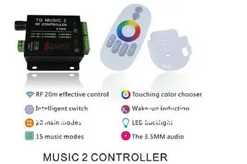 

5pcs/lot 2013 New LED RGB Music 2 Touch Controller RF Sonic Sensitivety Backlight RF Remote DC12V-24V 18A