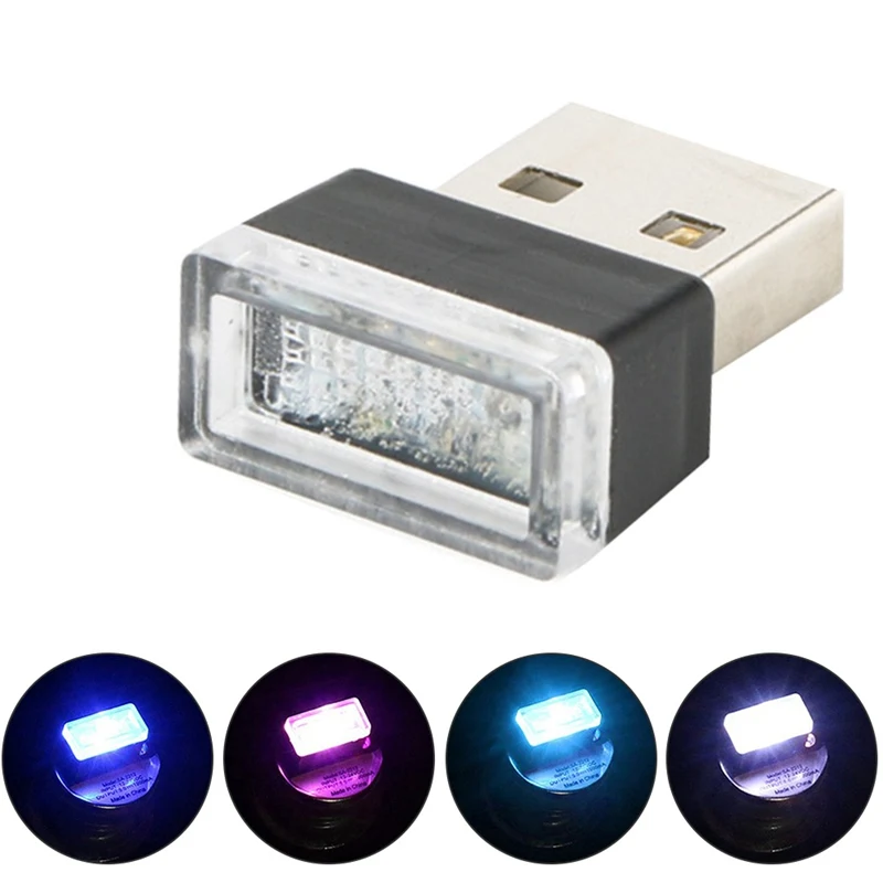 

Car USB LED Atmosphere Lights Decorative Lamp Emergency Lighting Universal PC Portable Plug and Play Red/Blue/White
