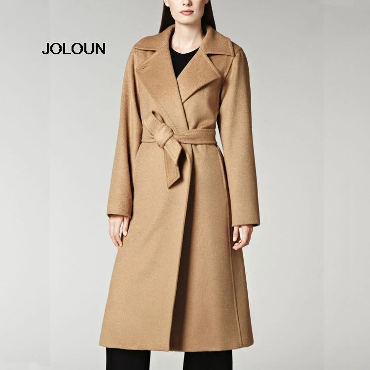 New Camel Wool Cashmere Coat Lapel Belt Slim Long Womens Parka Coats Trench Elegant Damen Mantel Invierno Mujer Cappotti Donna Wool Blends Aliexpress