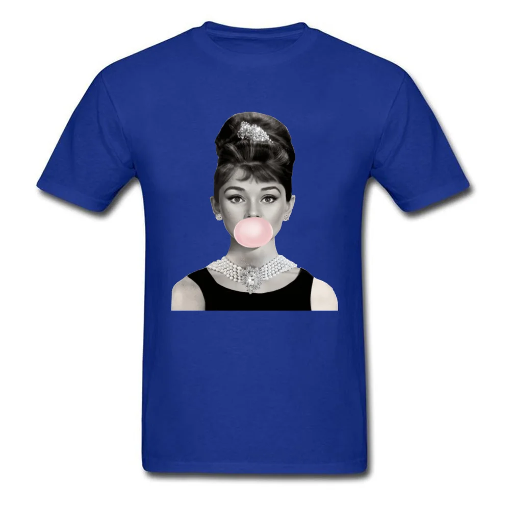 3D Printed Audrey-Hepburn-Pink-Bubble-Gum T Shirts for Men Newest Summer/Fall Crew Neck Pure Cotton Short Sleeve T Shirts Tees Audrey-Hepburn-Pink-Bubble-Gum blue