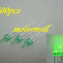 500 шт. 2 мм Flat Top рассеянный зеленый матовый LED светодиоды зеленый объектив