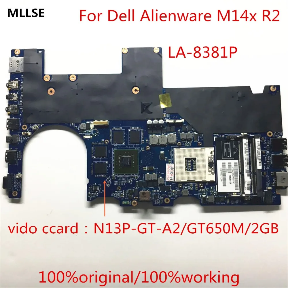 

For Dell M14X R2 Laptop motherboard LA-8381P Main board N13P-GT-A2 GT650M 2GB Video card HM77 RH50G 0RH50G CN-0RH50G working