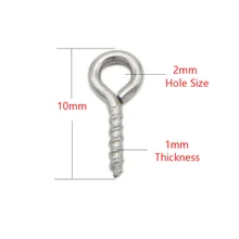 100pcs In Acciaio Inox Mini Eye Spille Occhio Spille s Ganci Occhielli Vite Filettata Ganci Del Pendente Catenacci Accessori per Gioielli che fanno FAI DA TE