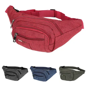 

OCARDIAN Men Casual Durable Fanny Waist Pack Waist Bags Belt Canvas New Hip Bum Military Bag Pouch Three Zipper Pockets G1