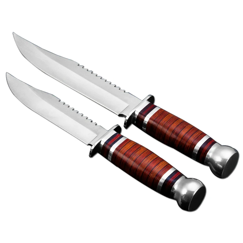 

ToughKeng 2 Types Serrated Tactical Hunting Fixed Blade Knife 5Cr13Mov Steel Blade Military Utility Survival Knives