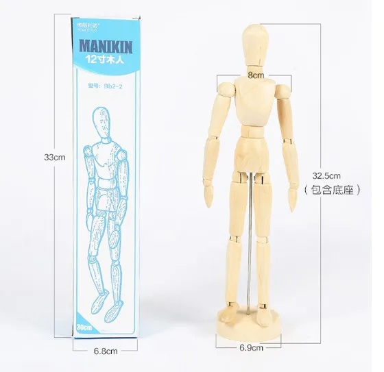 1 шт./компл. 12 дюймов 30 см Краски эскиз модели людей деревянный человек Рисунок модели школьные принадлежности Книги по искусству поставки