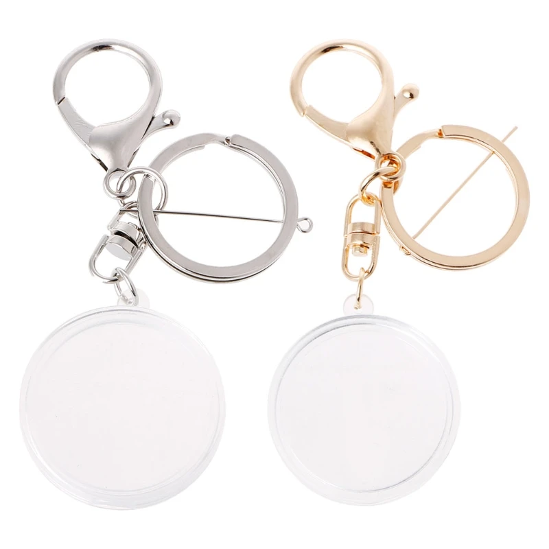 

Acrylic Coin Holder Capsule With Pad Ring For 30mm 27mm Keyring Alloy Keychain
