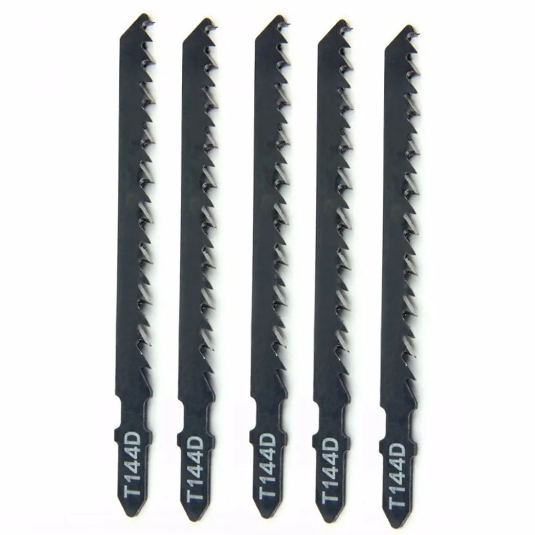 5pcs T144D HCS Curved Jigsaw Blades Extra Long For Wood Cutting 132mm Length