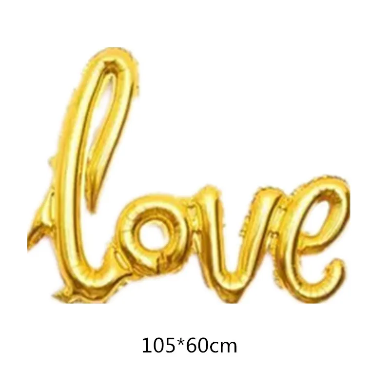 Свадебные шары с большим сердцем, фольгированный баллон гелия на День святого Валентина, День рождения, день рождения - Цвет: gold love