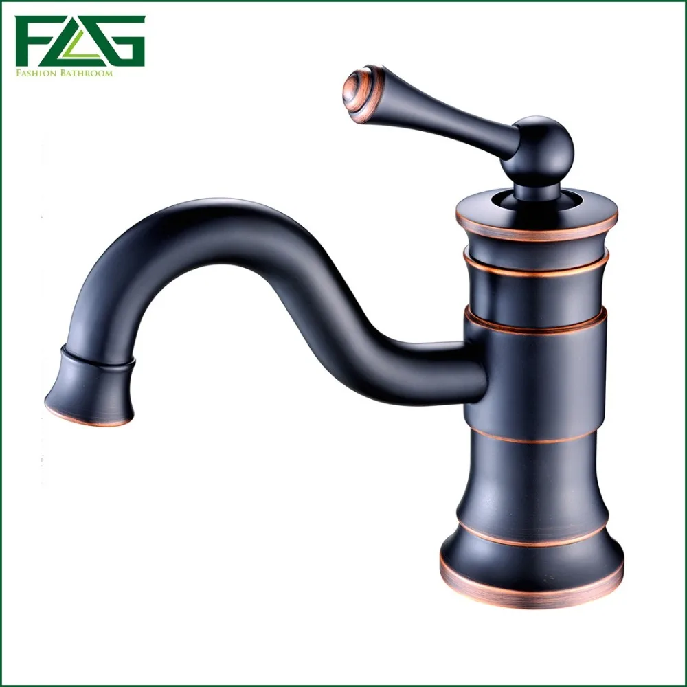 flg economici bacino rubinetto bronzo lucidato olio da bagno rubinetti singola manopola meuble de salle de
