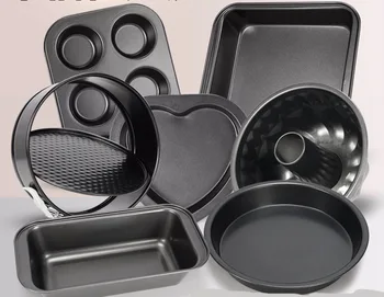 

New Non-stick Bakeware Tools Carbon Steel Cake Pan Baking Mold Cake Mold Decorating Tool Microwave Oven Suit Baked Kit JJ137