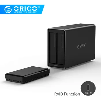 

ORICO NS200RC3 2 Bay Type-C Hard Drive Dock with Raid Support 20TB storage USB3.1 5Gbps UASP with 12V4A Adapter HDD Enclosure