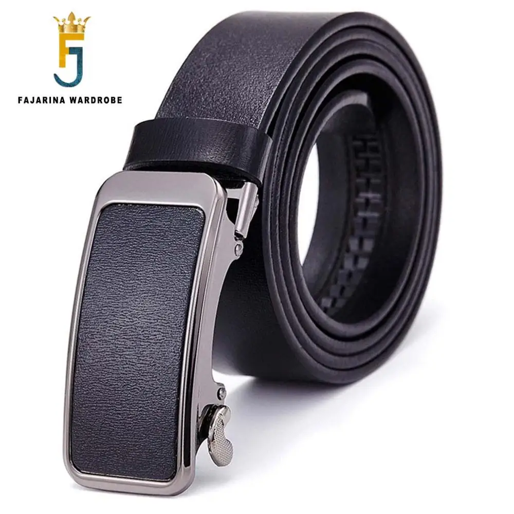 FAJARINA Quality Ratchet Belt Strap Casual Cowhide Genuine Leather