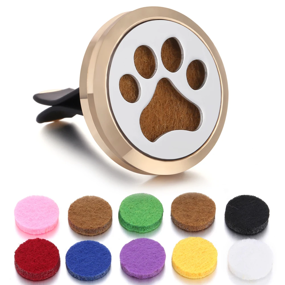 

Gold Paw Car Perfume Diffuser Clip Air Freshener Vent Essential Oil Diffuser Lockets Pendant Aromatherapy Diffuser Accessories