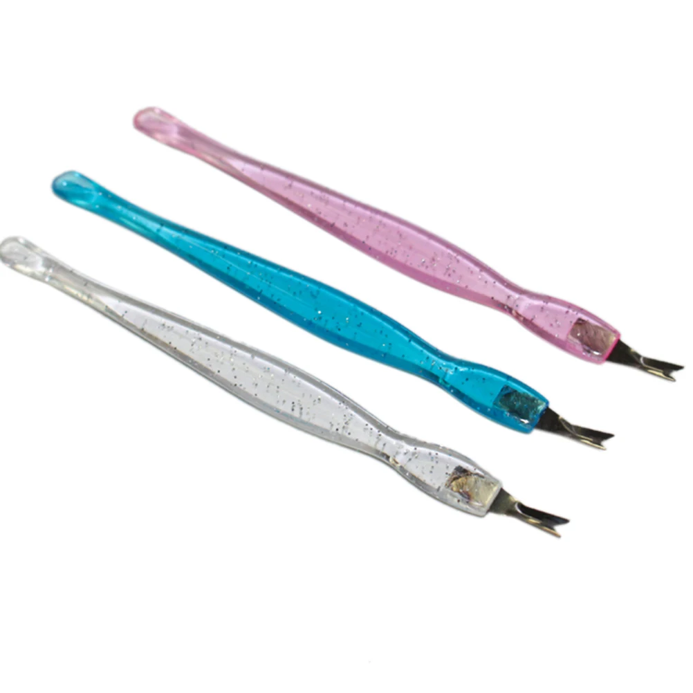 Wholesale 12Pcs/lot Cuticle Pusher Dead Skin Fork Trimmer Peeling Knife Cuticle Remover Nail Art