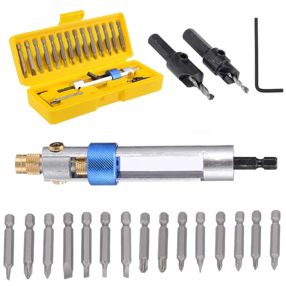 

20PCs/Set Half Time Drill Driver Drill Bit Set High Speed Steel Screwdriver Bits Flip Drive Drill Driver With Storage Box Mayitr