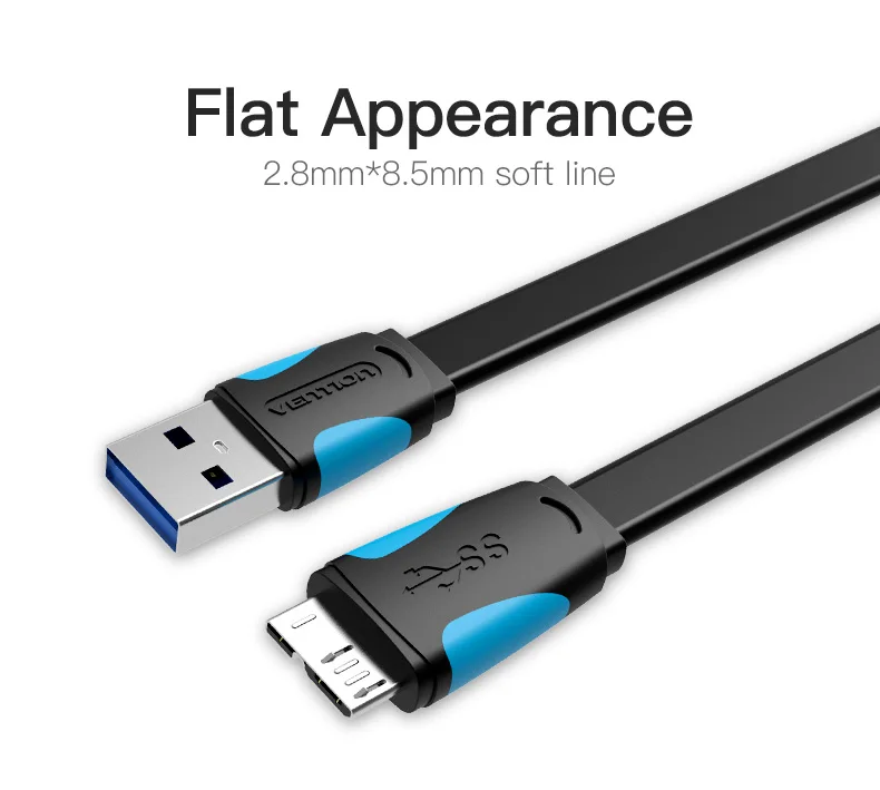 Кабель Vention Micro USB 3,0 1 м 0,5 м быстрое зарядное устройство USB кабель для синхронизации данных USB 3,0 кабель для мобильного телефона для samsung S5 жесткий диск 2 м