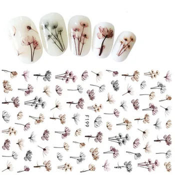 

2018/New/1 Gradient Flower Series 3d Nail Sticker Decal Flower/Manicure Applique Charm Nail DecorationA00201XX