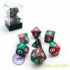 Bescon Christmas Gemini Polyhedral Dice Set, Two-tone RPG Dice Set of 7 d4 d6 d8 d10 d12 d20 d% Brick Box Pack 1