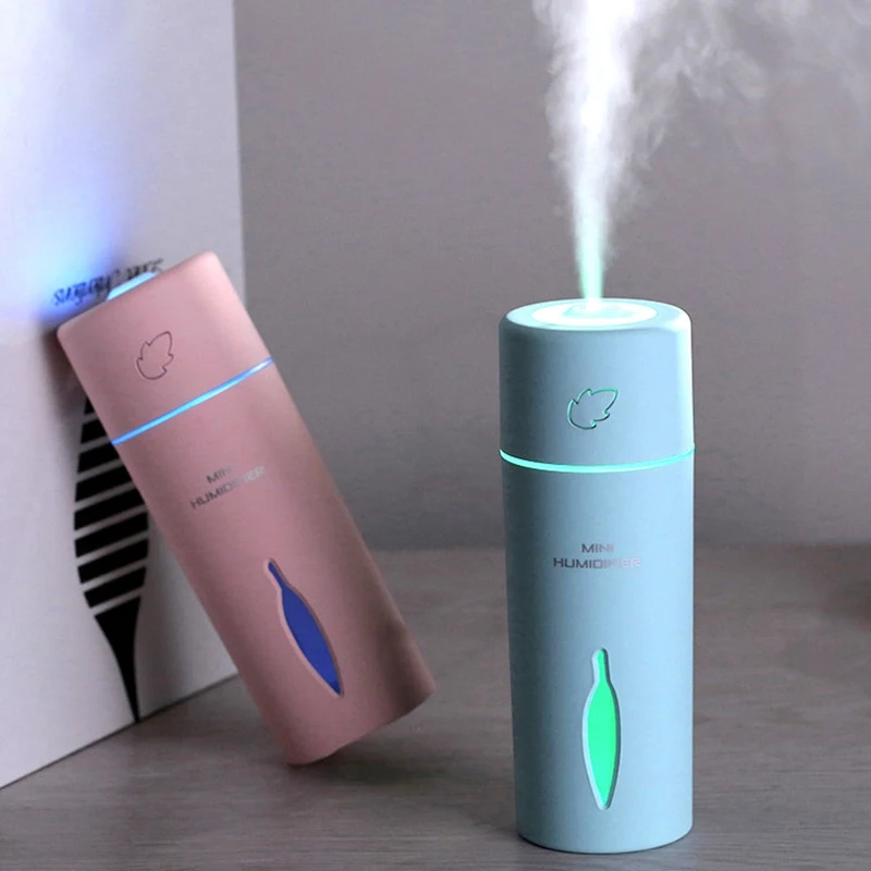 WHYY-New Leaf Humidifier Ultrasonic Mini Usb Fogger Led Purifier Aromatherapy Essential Oil Diffuser Car Air Freshener