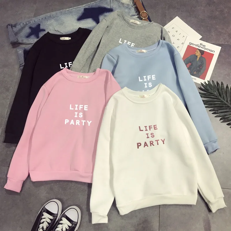 

2018 Winter Casual Women Hoodies Sweatshirt Autumn thin Harajuku letter Print Sudaderas Mujer Long Sleeve Pullovers