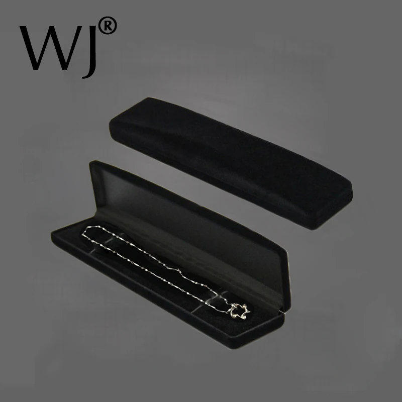 

Black Velvet Long Pearl Necklace Bracelet Jewelry Display Box Case Engagement Wedding Gift Jewellery Storage Presentation Boxes