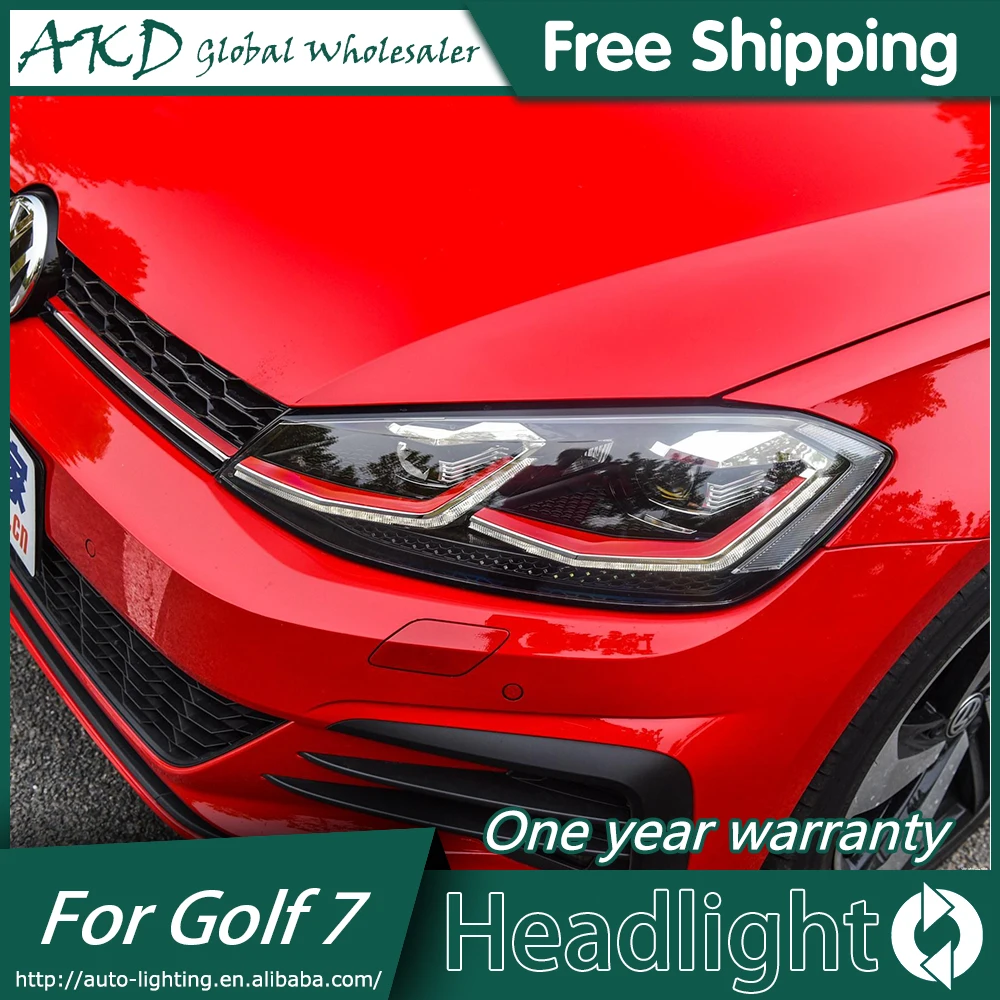 

AKD Car Styling Head Lamp case for VW Golf7 Headlights Golf 7 MK7 2013 -2017 LED Headlight DRL Lens Double Beam Bi-Xenon HID