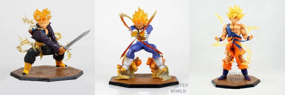 

New Dragonball Z Dragon Ball DBZ Anime Goku Vegeta Trunks super saiyan 13-17cm Action Figure Toys original box dragonballz